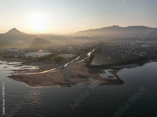 愛媛県松山市　早朝の立岩川河口
