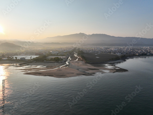 愛媛県松山市　早朝の立岩川河口