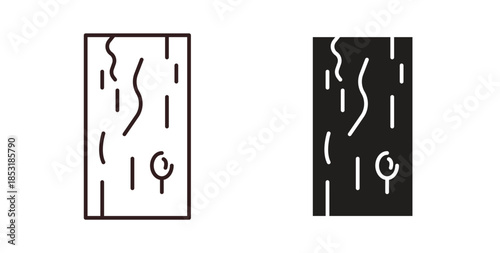 Wood board icons. thin line and glyph vector icons pack on white background