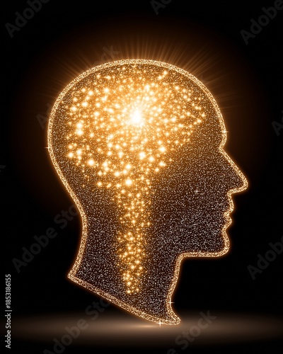 Glowing Neural Network Silhouette