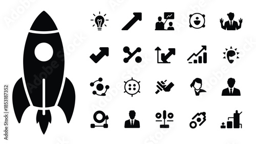 Startup Growth Black Silhouettes