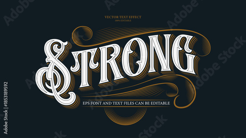 Victorian text effect. strong editable text effect