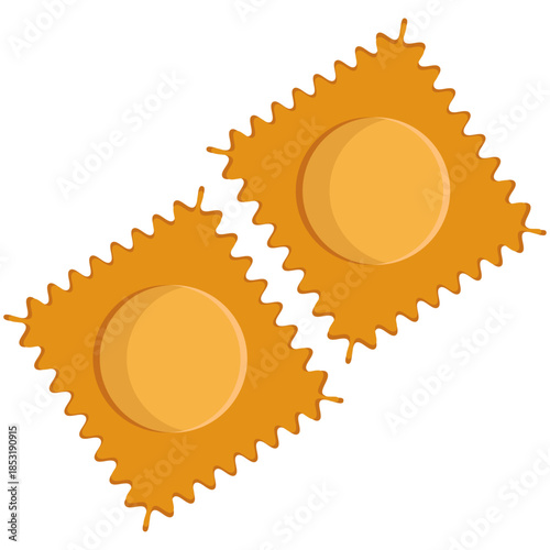 ravioli pasta, italian ravioli vector.