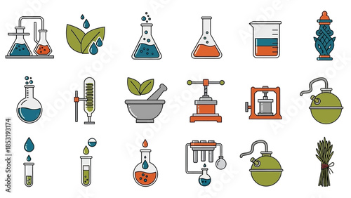 Laboratory equipment and plants in a scientific research setting