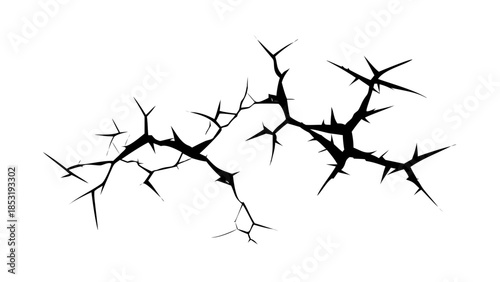 Sharp, graphic cracks with jagged edges illustrate concepts of damage, fracture, and the ultimate breaking point, creating a dramatic visual metaphor for stress and instability