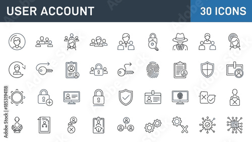 User Account Icons Representing Various Security and Management Features