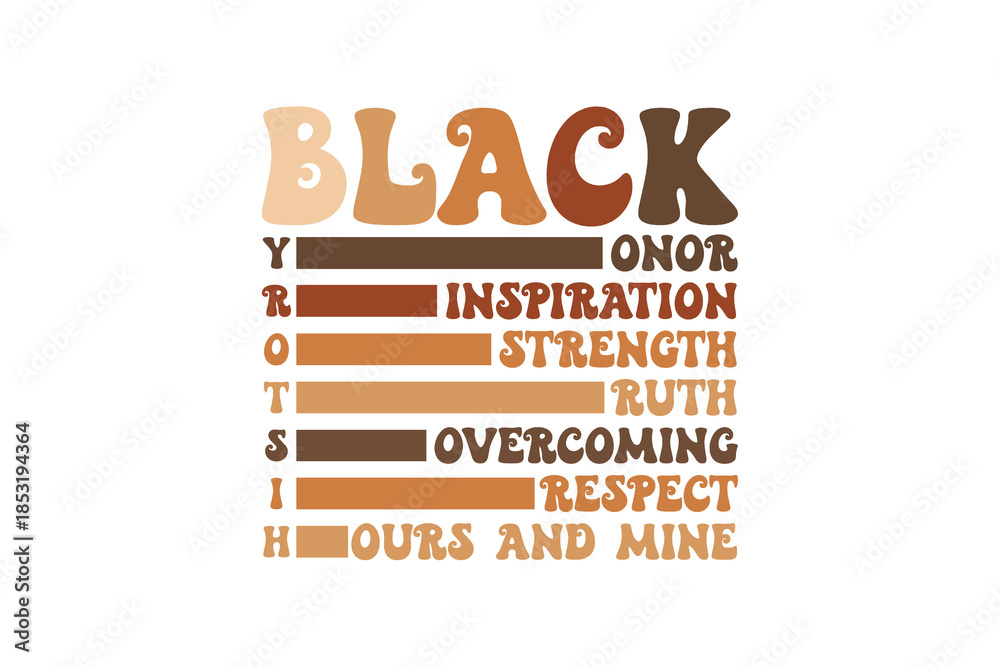 Obraz premium Black History Acrostic Poem Typography Sublimation design