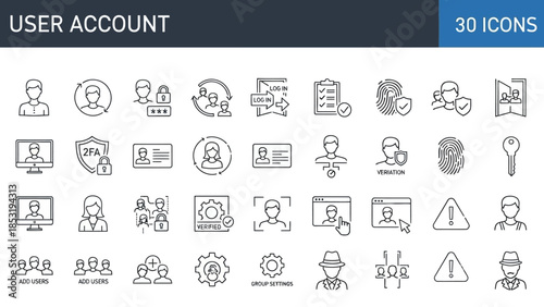 Collection of user account icons displayed on a clean white background