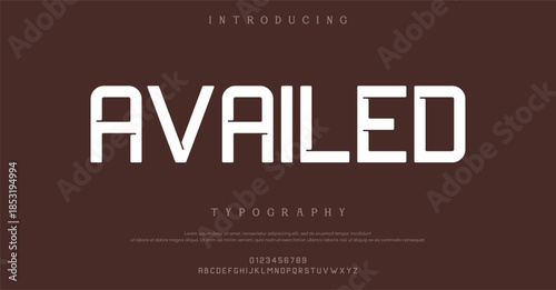 Classic typography in modern or old art deco style, serif letters for modern or retro poster font