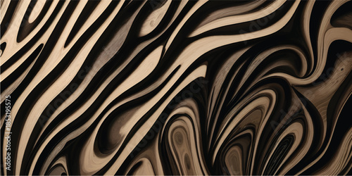 High End Black Carved Wooden Wave Background Texture for Luxury Interior Walls Doors and Architectural Visuals