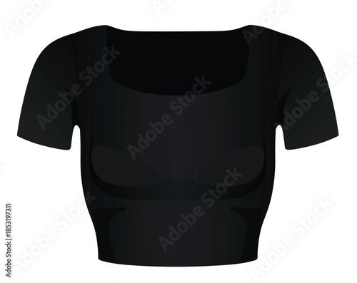 Black women crop top. vector illustration