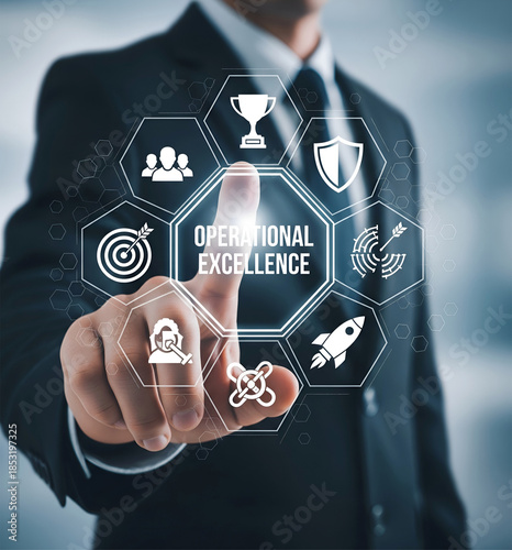 Businessman achieving operational excellence with innovative strategy