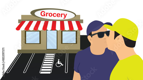 Gay couple kissing. vector illustration