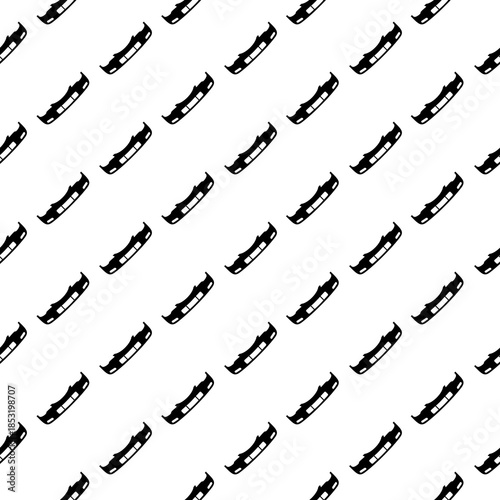 Car bumpers seamless pattern isolated on white background