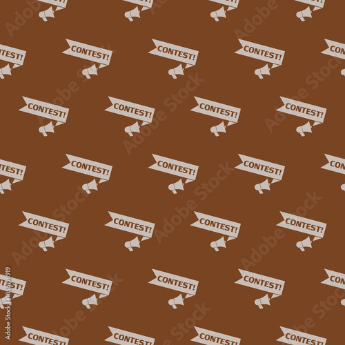 Megaphone with contest speech bubble seamless pattern isolated on color background