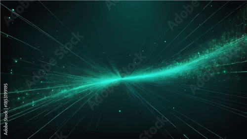 A glowing digital fractal design bursts with blue energy across a starry space background, creating a magic science wallpaper where light and technology patterns explode in a shiny abstract realm