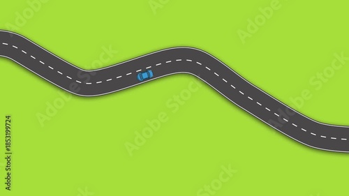 Coche circulando por la carretera, animación gráfica