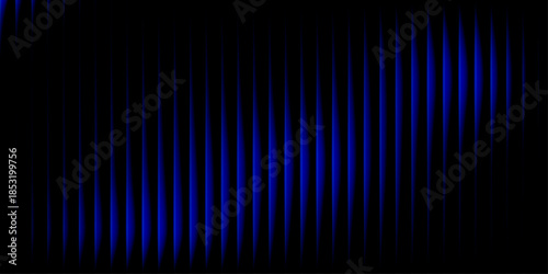 Abstract dark and blue background with vertical gradient stripes, featuring a modern geometric rib pattern design