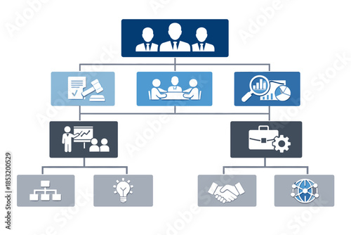 Business Process Management Icons Set Illustration