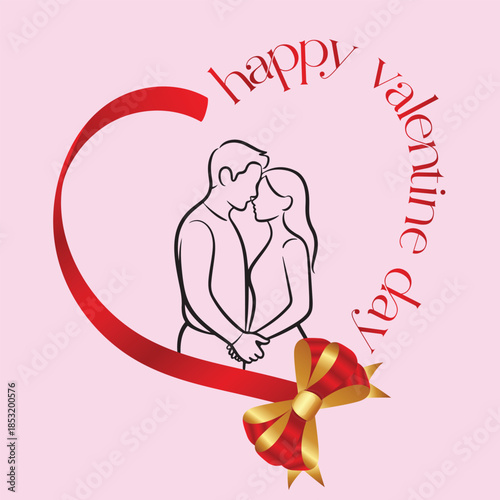 a graphic design template for a Valentine's Day card featuring the text "happy Valentine day"