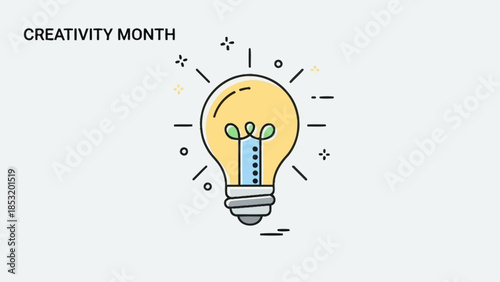 Light bulb representing creativity and new ideas for creativity month.
