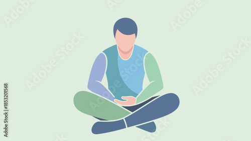 Man Meditating in Lotus Position for Inner Peace and Mindfulness.