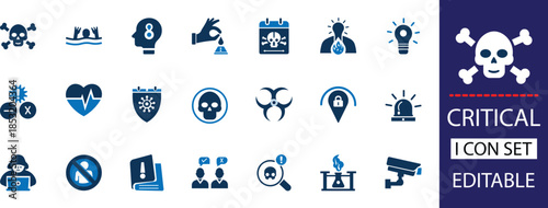 critical icon set - solid icon collection illustration design. Critical thinking is the ability to analyze information objectively and make reasoned judgments..                     