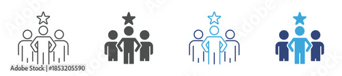 Team Leader Icon, Leadership and Top Performer Concept icon , Business Management,  Vector Illustration