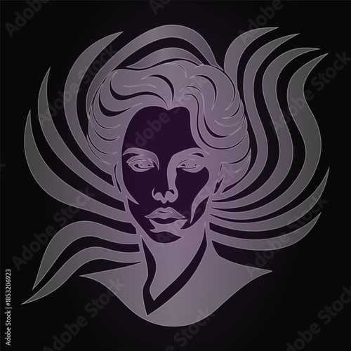 Simple Woman Face Design