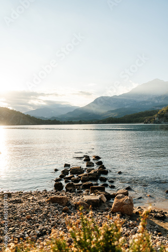 lake and mountains