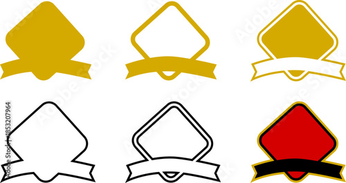 Simple Badge with Ribbon Banner Sets
