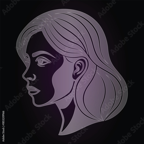 Woman Face Sketch Design