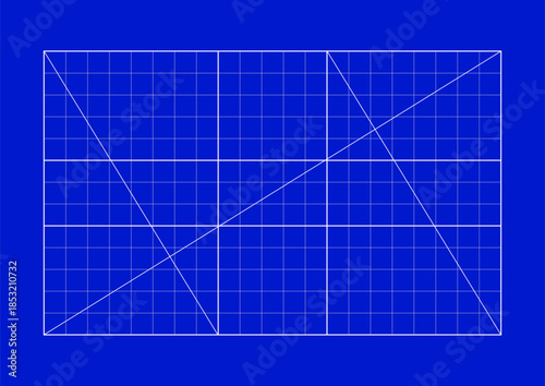 Abstract Blue Background Diagonal Geometric Grid Blueprint Structure.