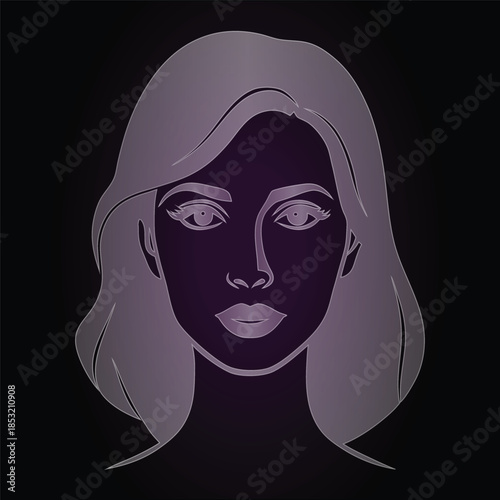 Simple Woman Face Portrait