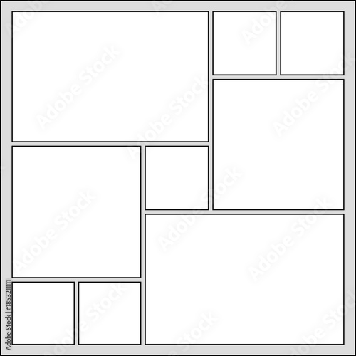 Asymmetrical Modern Grid Composition Layout Structure for Design.