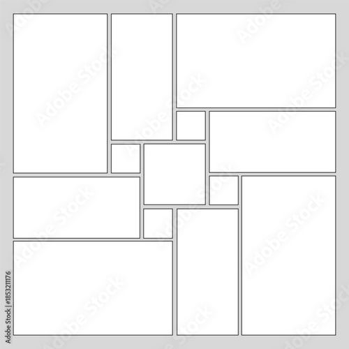 Modular Square Division Geometric Pattern Tiling Grid Layout.