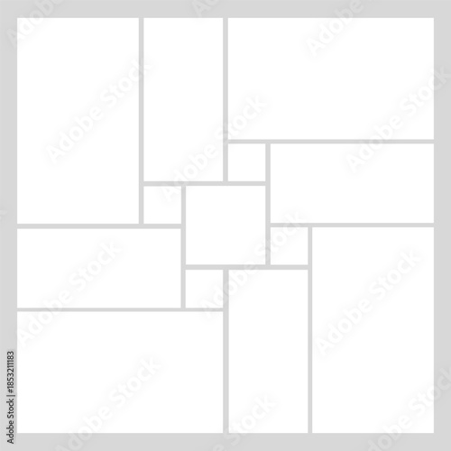 Simple Modular Square Division Geometric Pattern Tiling Grid Layout.