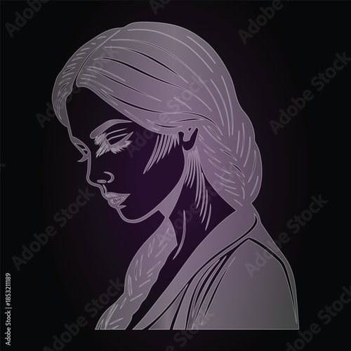 Simple Woman Portrait Design