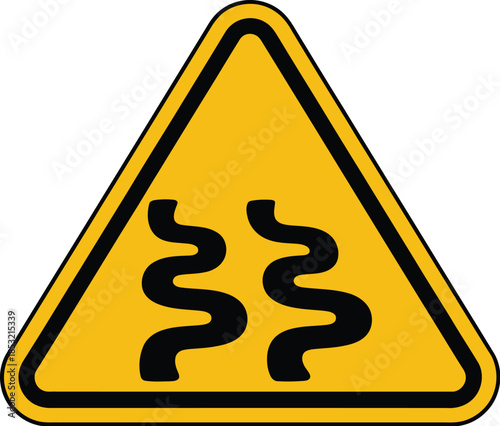 Warning sign for wavy road ahead