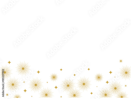 Modern festive golden fireworks, stars and sparks, Christmas, Happy New Year, Holiday, Anniversary, Party, Diwali, Celebration, vector, illustration