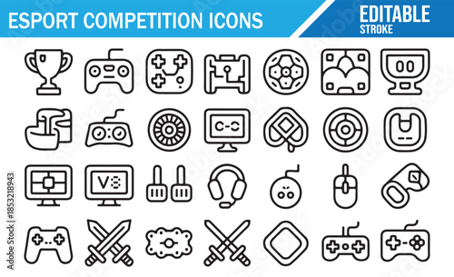 Competitive Gaming Adventure Icon Set