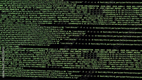 Linux System Update Code Running on Computer Screen