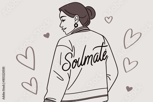 sweater with soulmate in a script font surrounded