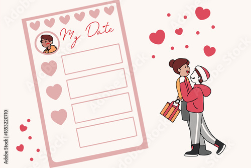 valentine s story template with hearts