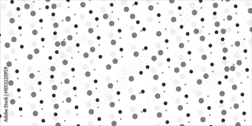 Random halftone. Pointillism style. Background with irregular, chaotic dots, points, circle. Abstract monochrome pattern. Black and white color. Vector illustration