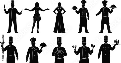 Here is the requested title and keywords, optimized for Adobe Stock vector illustration SEO for the chef and hospitality 