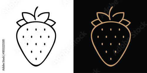 Strawberry Line Icon – Fresh Berry Symbol