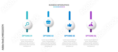 Progress bar featuring 4 arrow-shaped elements, symbolizing the four stages of business strategy and progression. Clean timeline infographic design template. Vector for mobile presentation.