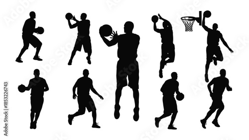 Basketball players in action