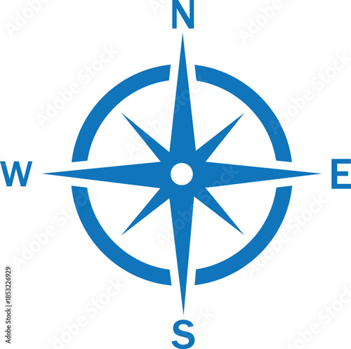 Compass direction north, south, east and west. Set of compass arrows icons. Vector illustration